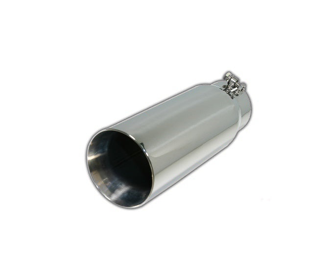 Bolt-on Dual Wall Non-Resonated Tip | Polished 304 Stainless Exhaust Tip
